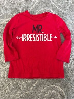 Kids Red Long-Sleeve 'Mr. Irresistible' Graphic Tee